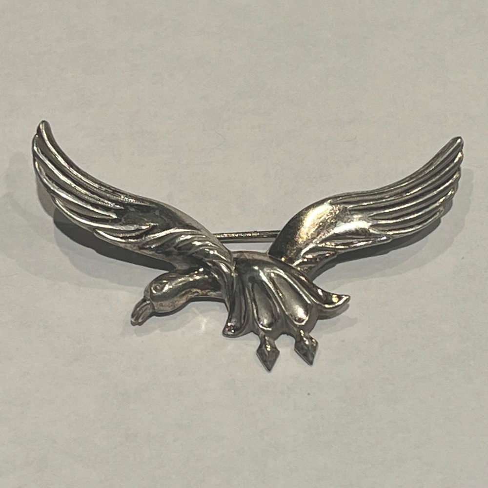 Vintage Sterling Silver Beau Flying Bird Pin Brooch